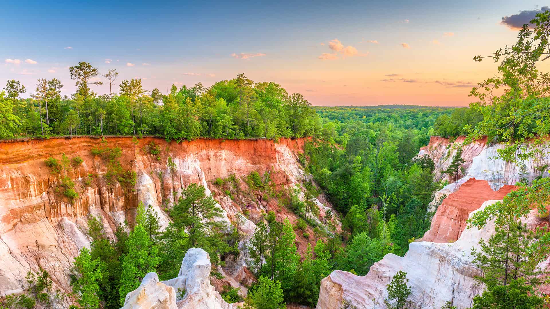 Photo of sunset at Providence Canyon, Georgia